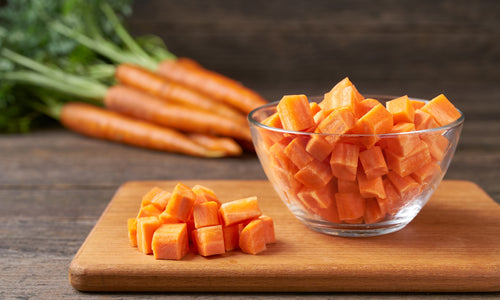 Organic Carrot Diced steamed