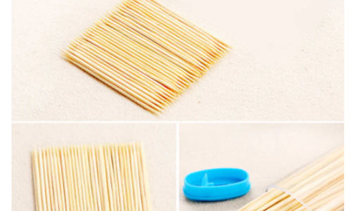 Bamboo Toothpicks With Dispenser Box