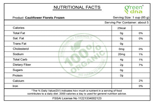 Organic Cauliflower Florets Frozen