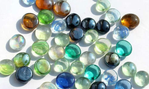 Decorative Flat Glass Pebbles  - Assorted Colors