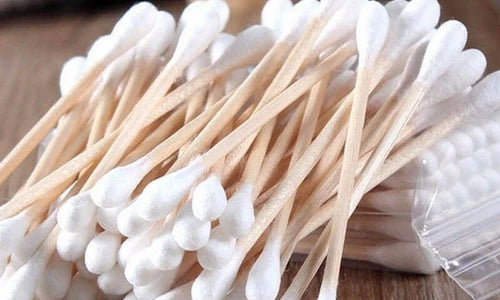 Eco-Friendly Bamboo Cotton Swabs with Wooden Handles (Pack of 1)