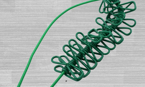 Elastic Cloth Drying Rope with 12 Metal Clip Portable Clothes line For Home & Travel