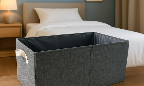 FOLDABLE CLOTH STORAGE BOX WITH HANDLES
