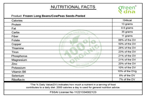 Organic Frozen Long Beans/CowPeas Seeds-Peeled