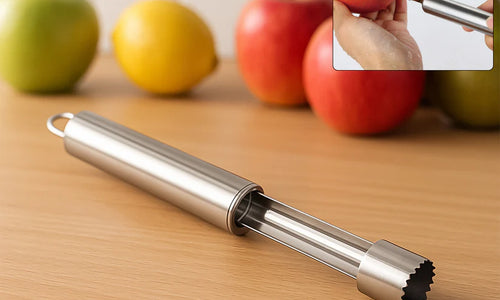Fruit Core Stainless Steel Set, Core Remover for Apple and Pear, Kitchen Prep Tool Fruit Core Remover Tool with Soft Handle, Apple Corer Stainless Steel, Kitchen Gadget Dishwasher Safe