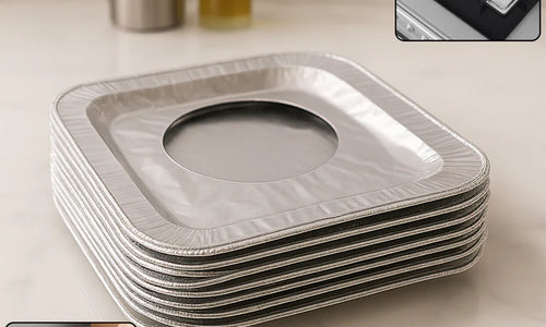 Aluminum Gas Stove Burner Protector Covers (2 Pc / 23x23 cm)