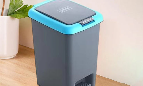 Plastic Push N Pedal Dust Bin | Hands-Free Operation