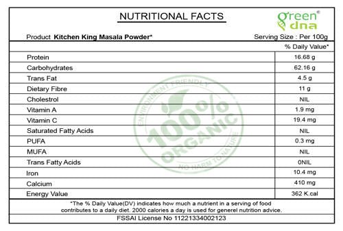 Organic Kitchen King Masala Powder*
