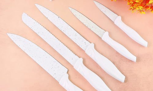 Marble Coated Stainless Steel Kitchen Knife Set (6 Pc)