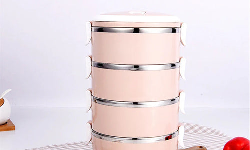 Multi Layer Stainless Steel Hot Lunch Box (4 Layer)
