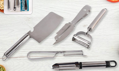 Multifunctional peeler, grater, fruit peeler, kitchen household gadget set (5 Pc Set)