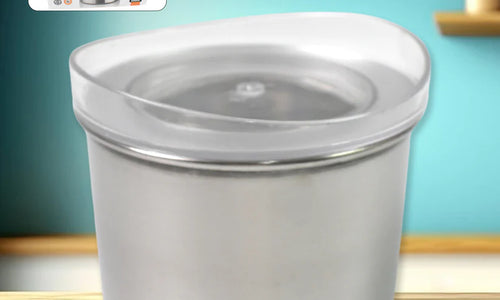Multipurpose Stainless Steel Airtight Containers with See Through Lid (1 Pc / 500 ML)