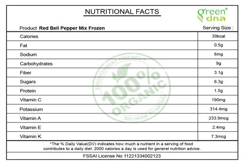 Organic Red Bell Pepper Frozen
