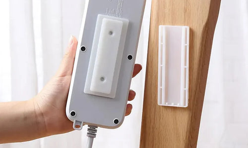 Self Adhesive No Hole Wall Mount, Reusable, Non Residue Plug Organizer For Home Office & Multiuse Device