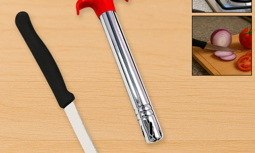 Stainless Steel Electronic Gas Lighter and Knife (2 in 1)