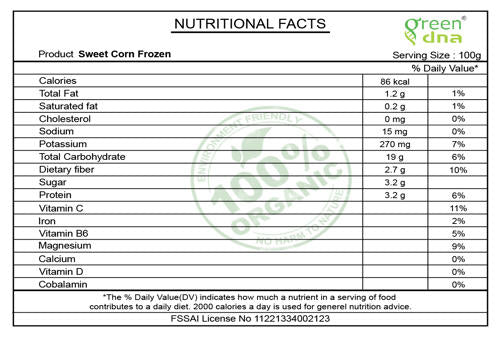 Organic Sweet Corn Frozen