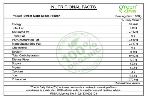 Organic Sweet Corn Slices Frozen