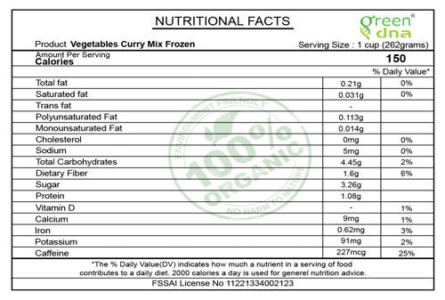 Organic Vegetables Curry Mix Frozen
