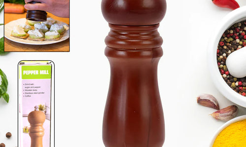 Wooden Pepper Mill 6 Inch Tall Grinder (1 Pc)