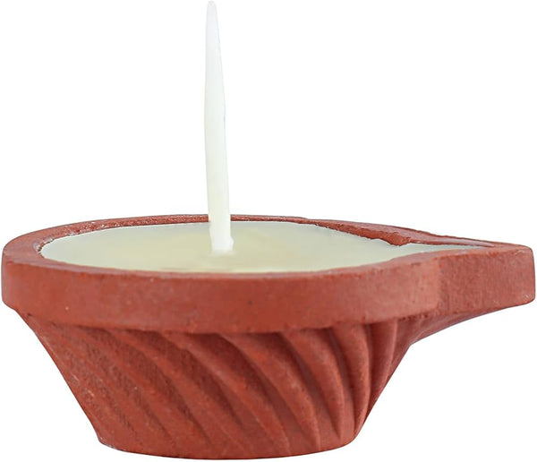 Desi Cow A2 Ghee In Terracota Clay Diya 6 Pcs