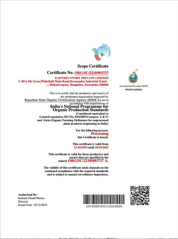 Earthen Story Certified Organic Honey| NMR Tested | Raw & Natural Wild Forest Honey*