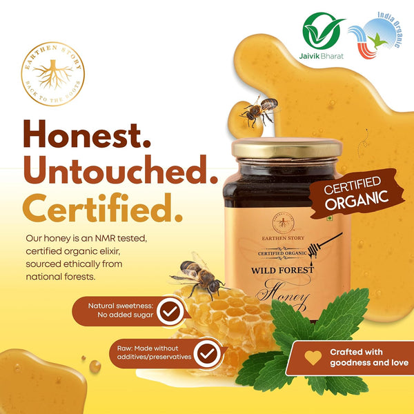 Earthen Story Certified Organic Honey| NMR Tested | Raw & Natural Wild Forest Honey*