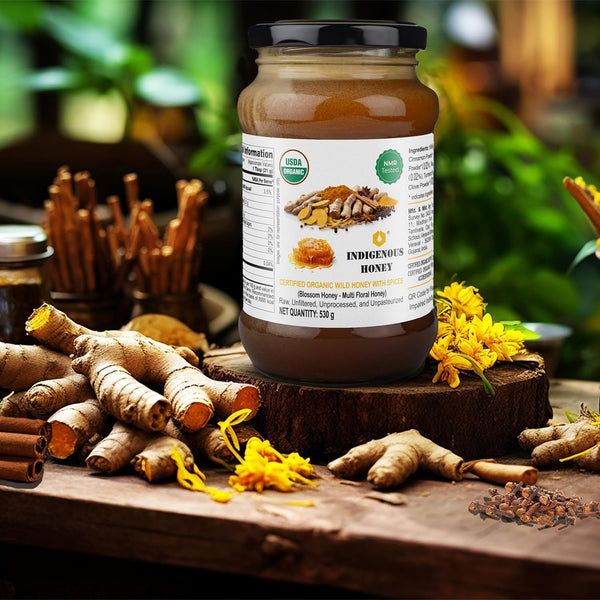 Organic Certified Raw Honey with Immunity Boosters