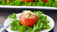 Organic Stuffed Tomato With Cottage Cheese & Potato