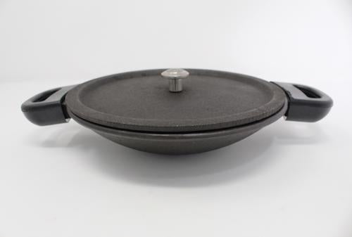 Cast Iron Appakal / Appam Pan with Lid Pre-Seasoned