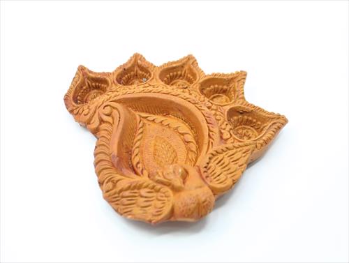 Terracota Peacock Diya Small