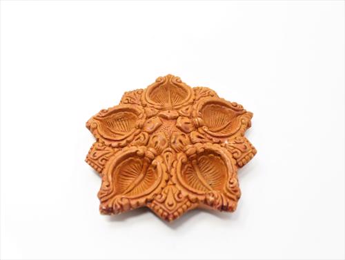 Terracota Diya Flower Small