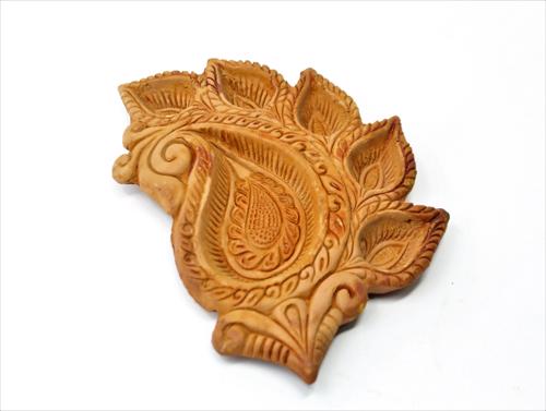 Terracota Leaf Diya Small