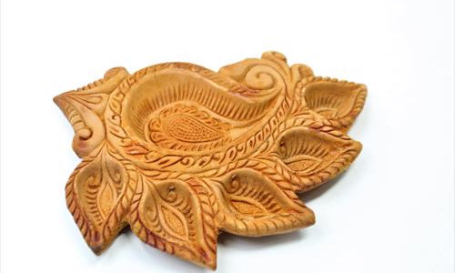 Terracota Leaf Diya Small
