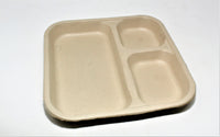 Eco-Friendly 3 Compartment Dinner Plates (100% Bio-degradable)