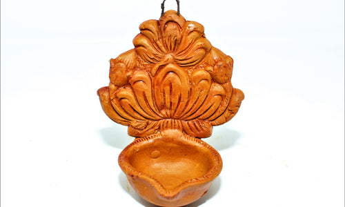Terracota Flower Hanging Diya