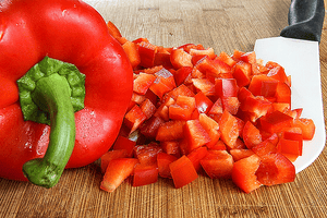 Organic Red Bell Pepper Diced