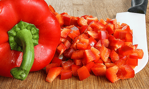 Organic Red Bell Pepper Diced