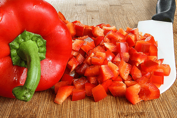 Organic Red Bell Pepper Diced