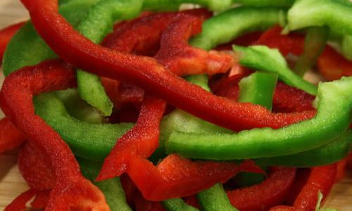 Organic Green & Red Bell Pepper Sliced