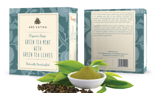 Organic Green Tea Mint Soap With Green Tea Leaves (Herbal)