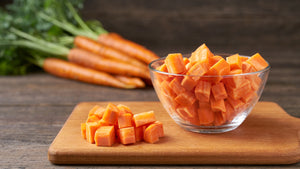 Organic Carrot Diced steamed